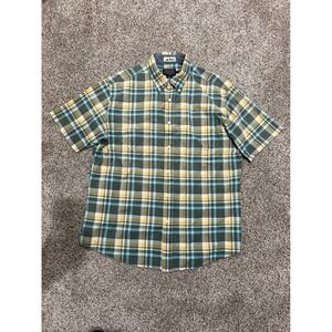 Pendleton Surf Pendleton Plaid Button Down Shirt Mens Large Green Yellow Blue